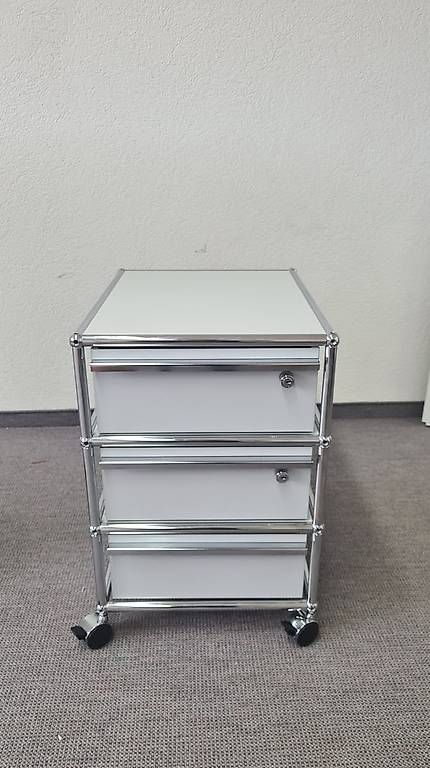 Korpus: USM Haller Rollcontainer weiss, 3 Schubladen – Gebraucht aus Gwatt (Thun) von inf_hgc8