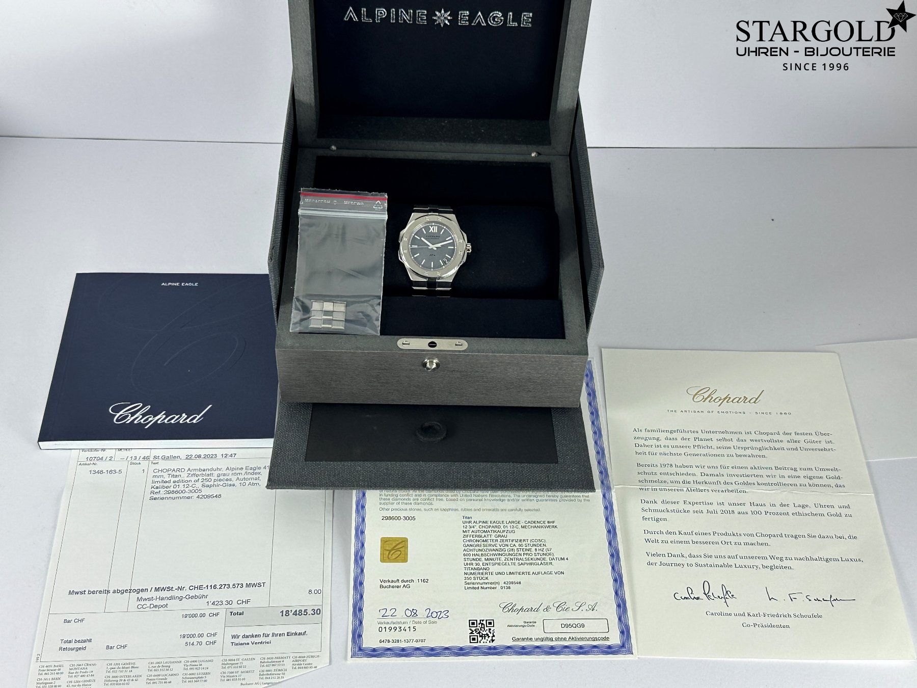 Chopard Orologi: Chopard Alpine Eagle Cadence 8HF Limited Edition -  298600 – Usato da Zürich venduto da Stargold-Uhren 9