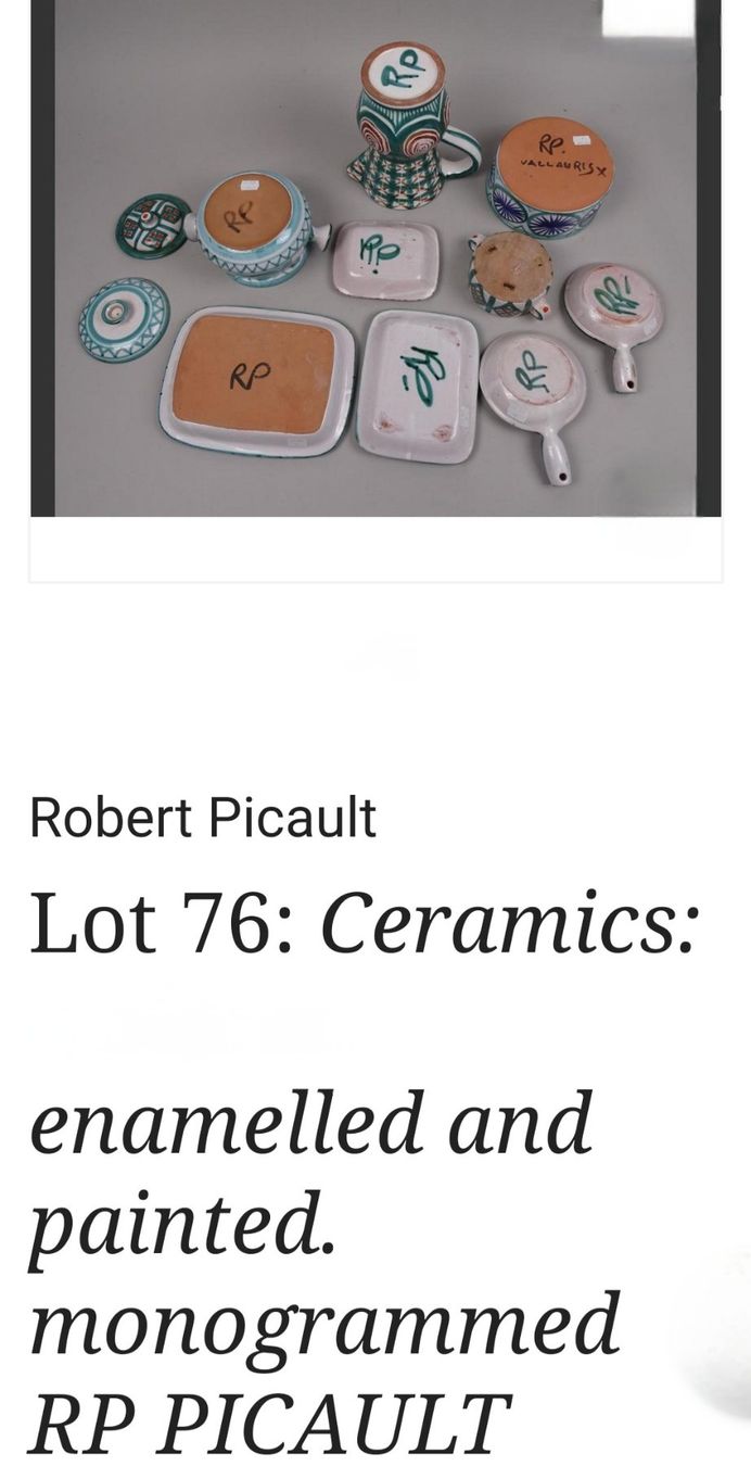 Piatti di portata: Plat en céramique R.P. de Robert Picault – Usato da Denens venduto da Chanchantevend 6