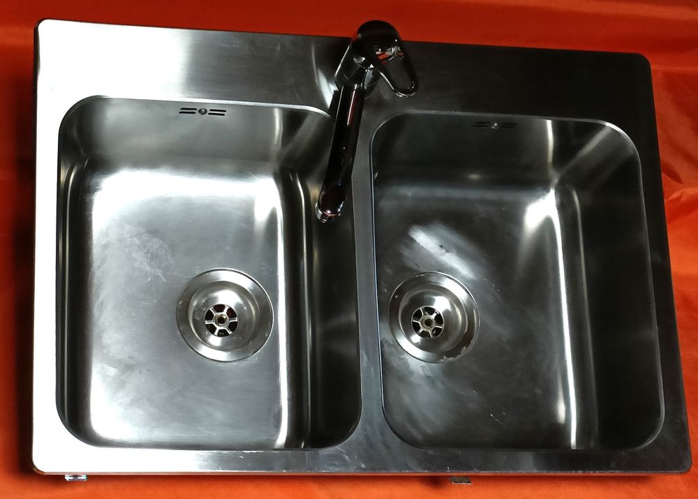 Edelstahl Spüle Freistehend - Doppelbecken Mit Arbeitsplatte Für Küche & Garage