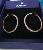 Swarovski Creolen Ohrringe,  Durchmesser 3 cm, mit Etikett