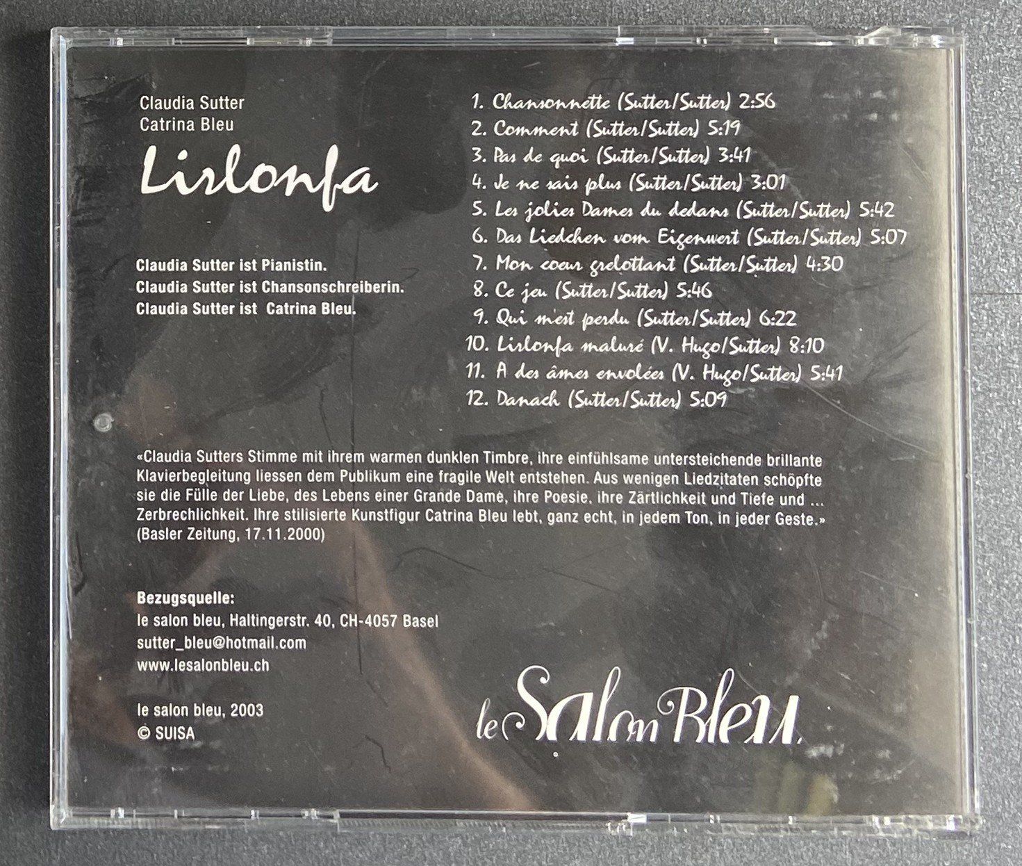 CDs: Klassik CD Claudia Sutter / Caterina Bleu "Lirlonfa" – D'occasion à Böckten par Hansi36 2