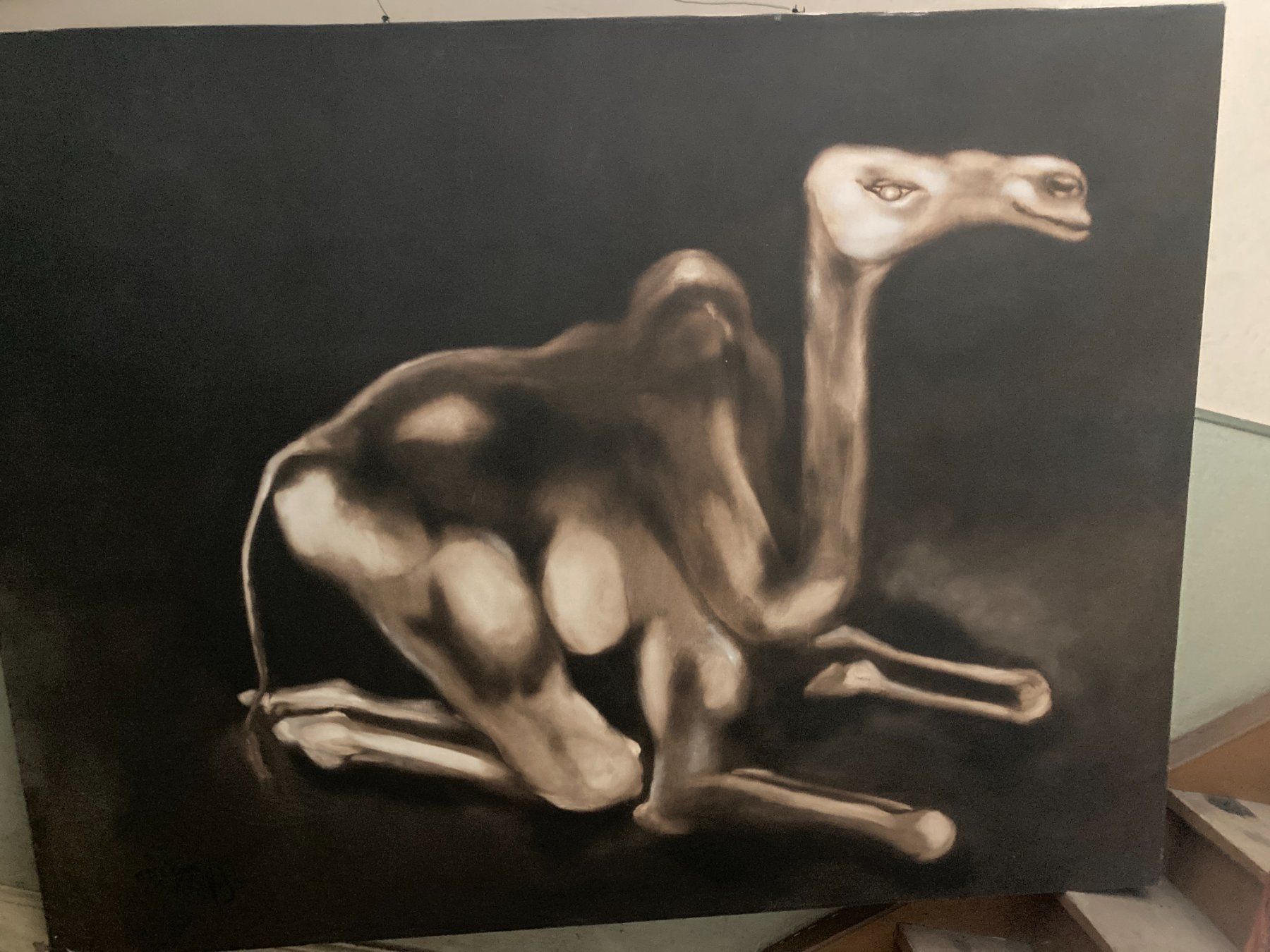 Dipinti: Spektakuläres Gemälde "Kamel" 190x150cm, Von Houssam Bokeili – Usato da Ins venduto da marbodan 1