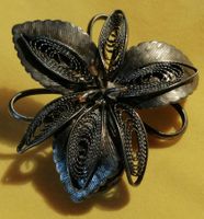Silber – Vintage Silberbrosche "Blume " - Dm. ca.3,8 cm.