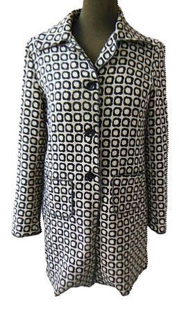 Gr. 38 40 Jacke  80cm lang  blau/ocker von LA FÉE MARABOUTÉE