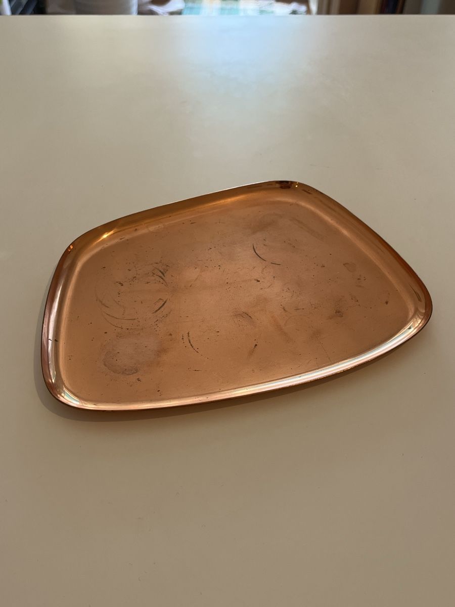 Servierplatten: Nierenförmiges Kupfertablett, Made in Germany – Gebraucht aus Zürich von vintage_for_you 1