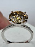 Bague argent avec diamant de moissanite de 5 ct certifié GRA