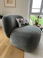 Sessel aus Samt, drehbar
