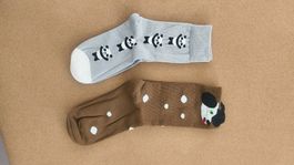 Cute Animal Panda, Dog motif Socks, high ankle, 37-38