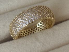 Luxus Elegante Gr.19/9 Ring Memoire Farbe:  Gold /Zirkonia