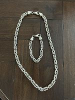 Königskette & Armband, 925er Silber