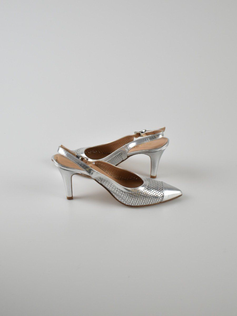 Scapa Scarpe da donna: Scapa Leder Slingback Pumps, silber, Gr.39 – Usato da Nürensdorf venduto da 2ND_STORY 1