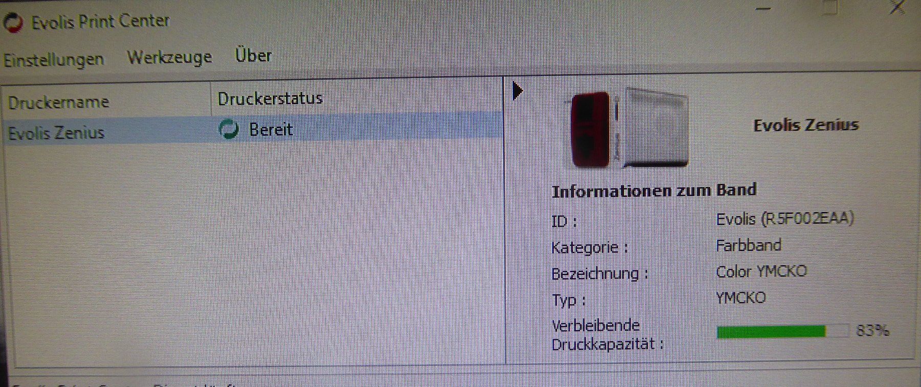 Evolis Stampanti: Evolis Zenius Classic Kartendrucker ZN1U0000RS – Usato da Männedorf venduto da livesteam 1