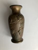Japanische Bronze Vase mit Blumenmuster, Vogel