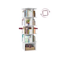 Drehbares Bücherregal mit offenen Fächern und 4 Ebenen