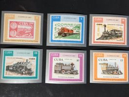 Kuba 1987 Satz 150 J.Eisenbahn geschn. aus Block postfrisch
