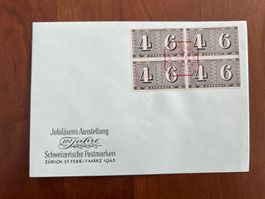1943  Viererblock Nr. 258 Sonderstempel auf Brief (3998)