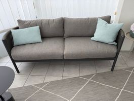 Design Balkonsofa / Gartensofa Aluminium & Rope – Anthrazit
