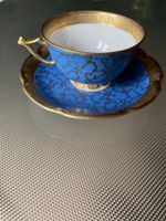Ilmenau Porzellan Tasse mit Untertasse, Golddekor