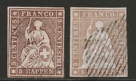 1857 : Strubel Nr. 22D + 22Da, geprüft, KP 370.--
