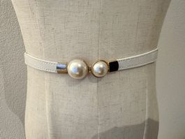 Elastic white belt size S/M