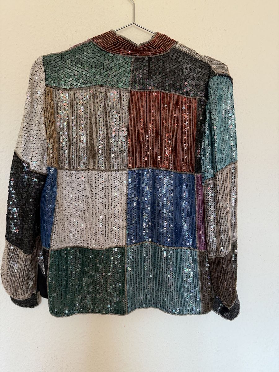 Giacche: Vintage Frank Usher London 100% Silk Multicolor Sequin Patch – Nuovo (secondo la descrizione) da Versoix venduto da pen_6hgs 6