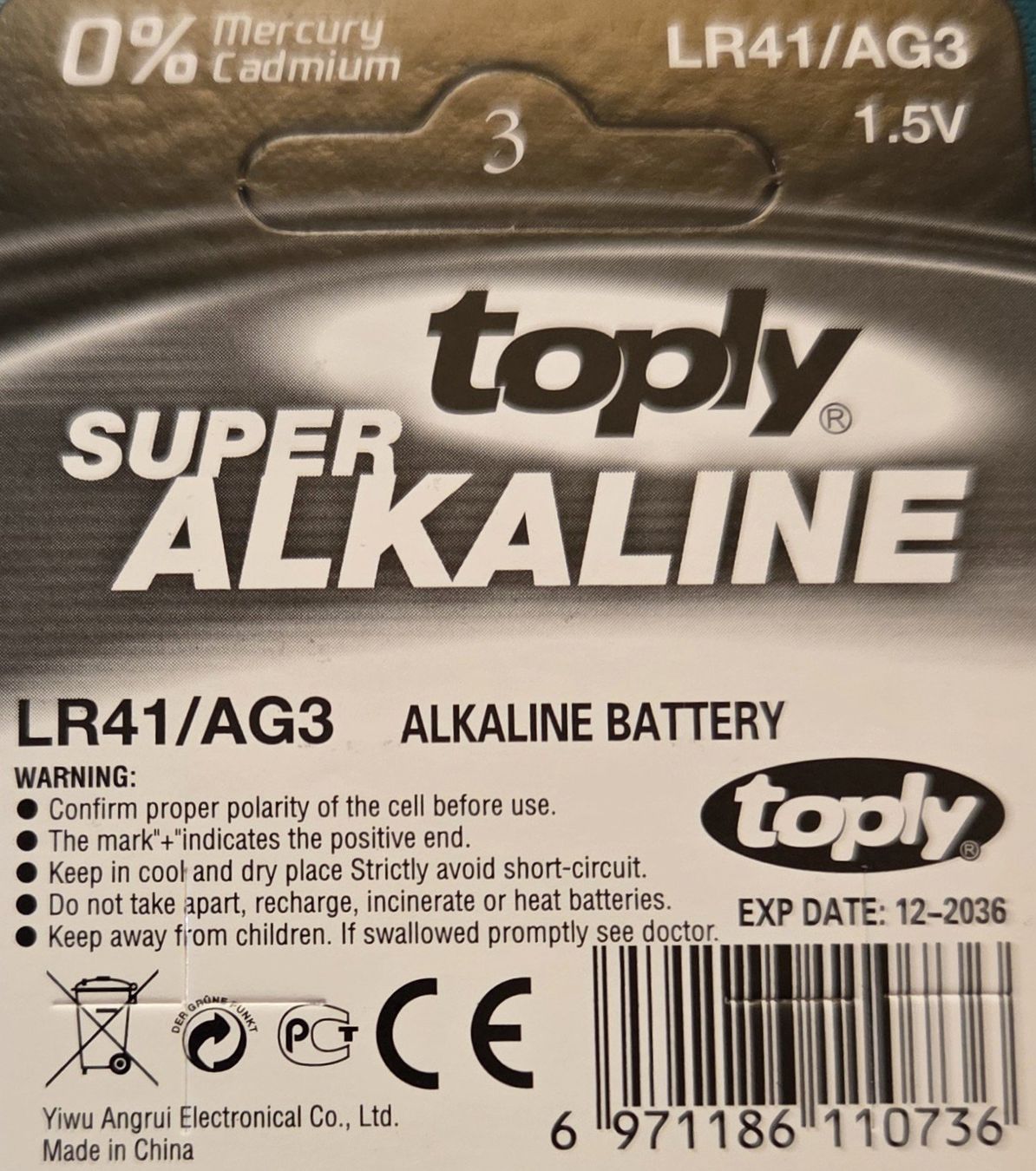 Akkus & Batterien: 2 Knopfbatterien Type LR41 / AG3 / 392 / 192 – Neu und originalverpackt aus Thundorf von 2fast4you07 1