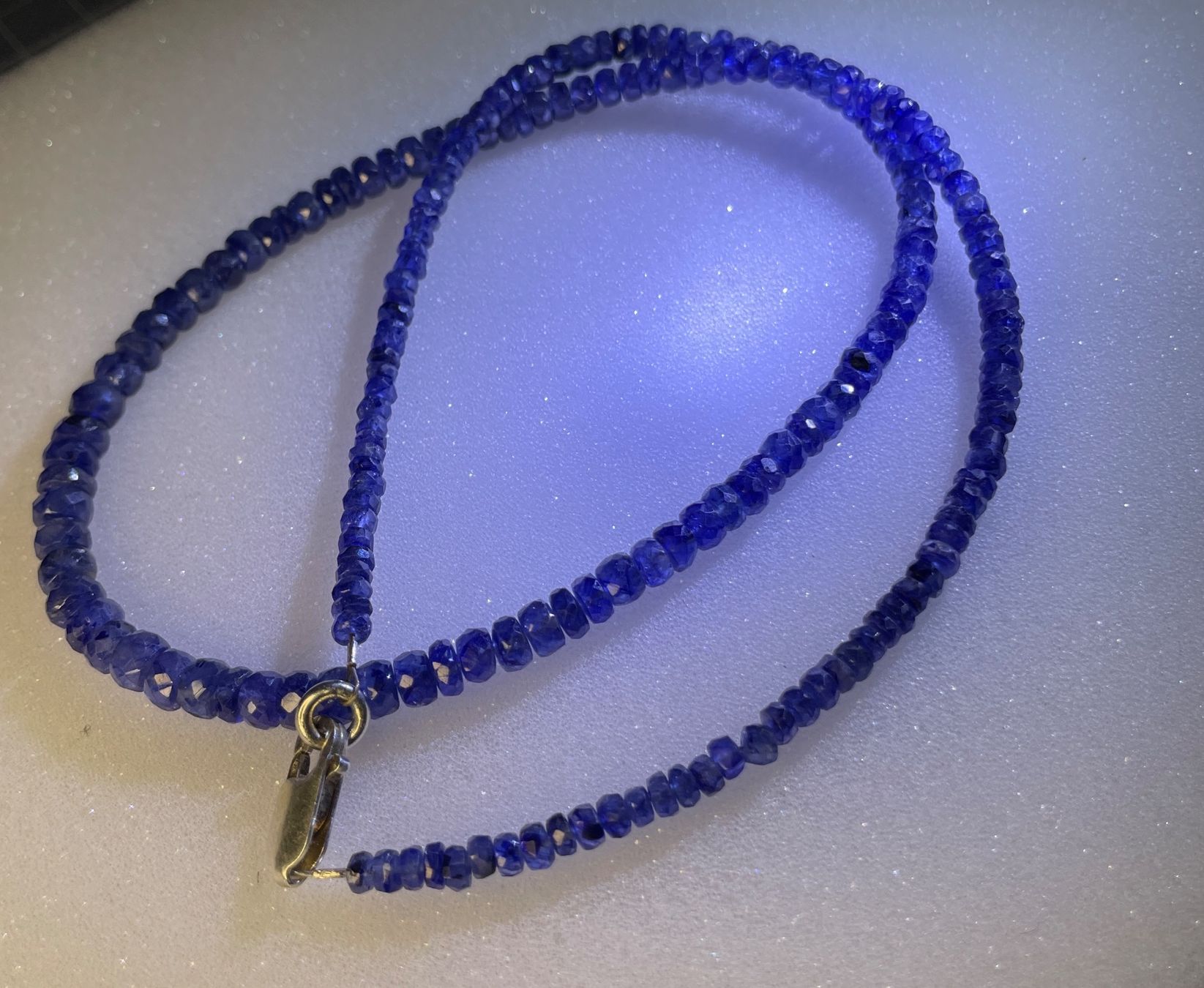 Catenine: Saphir Kette Blau, facettiert – Nuovo (secondo la descrizione) da Sonterswil venduto da Cameo4 2