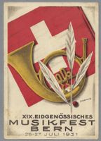 1931, XIX. EIDG. MUSIKFEST BERN, AK NACH MENDRISIO