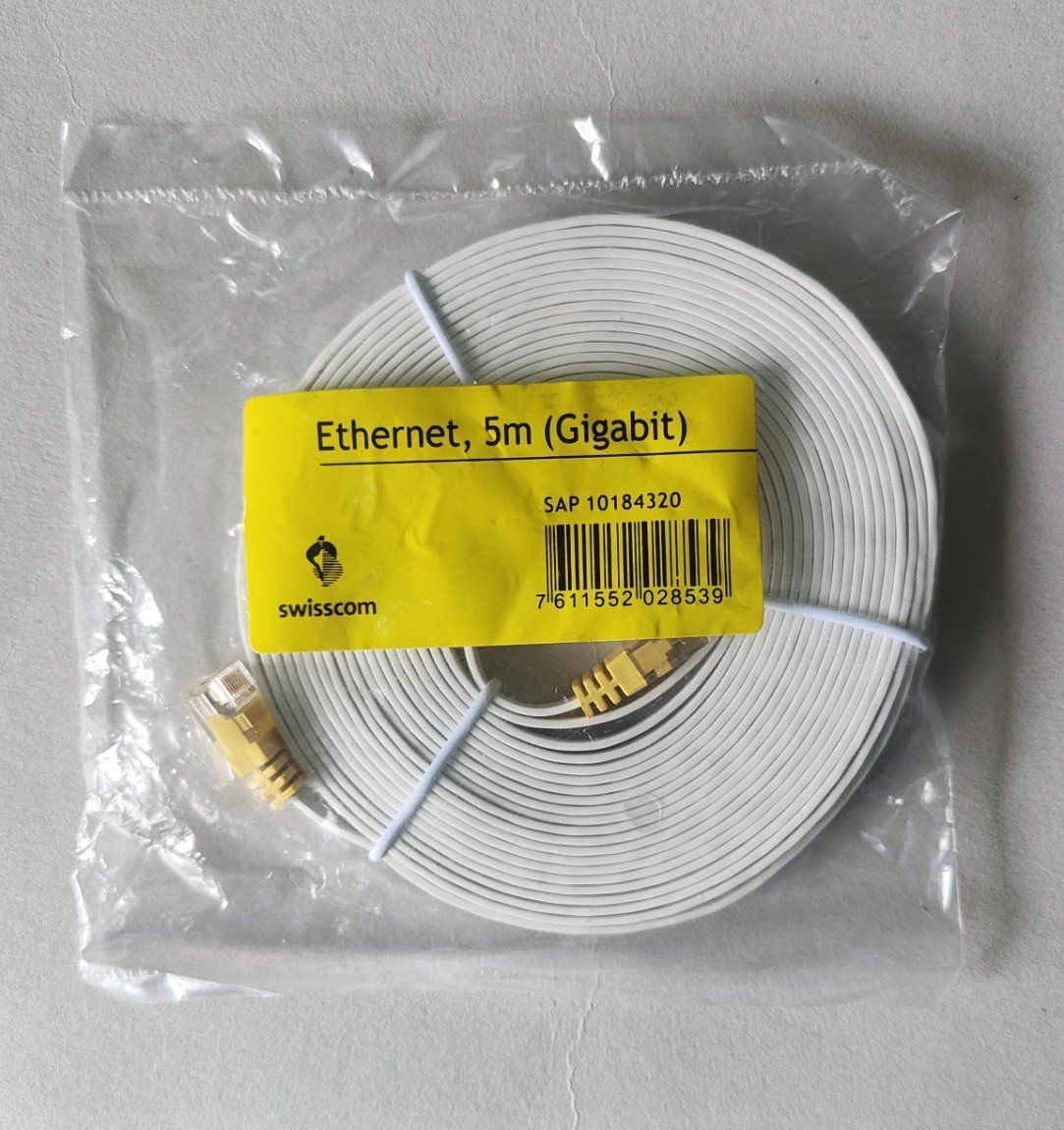 Swisscom Cavi: Swisscom Ethernet LAN Kabel - 5m – Nuovo e nell'imballaggio originale da Oberrohrdorf venduto da Schuegu33