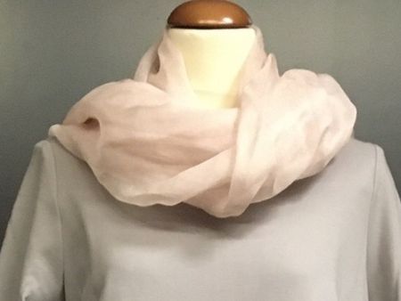 Phine Schal Seide Chiffon Punkte grau auf lachs 68 x 160 cm