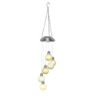 Windspiel mit LED Solar Kugeln weiss