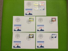 5 FDC Automatenmarken ATM 96, ab 1.-