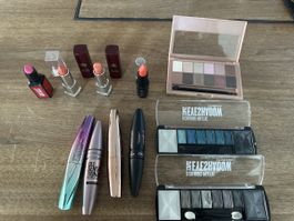 Kosmetik-Set: Lidschatten, Mascara, Lippenstift, div. Farben