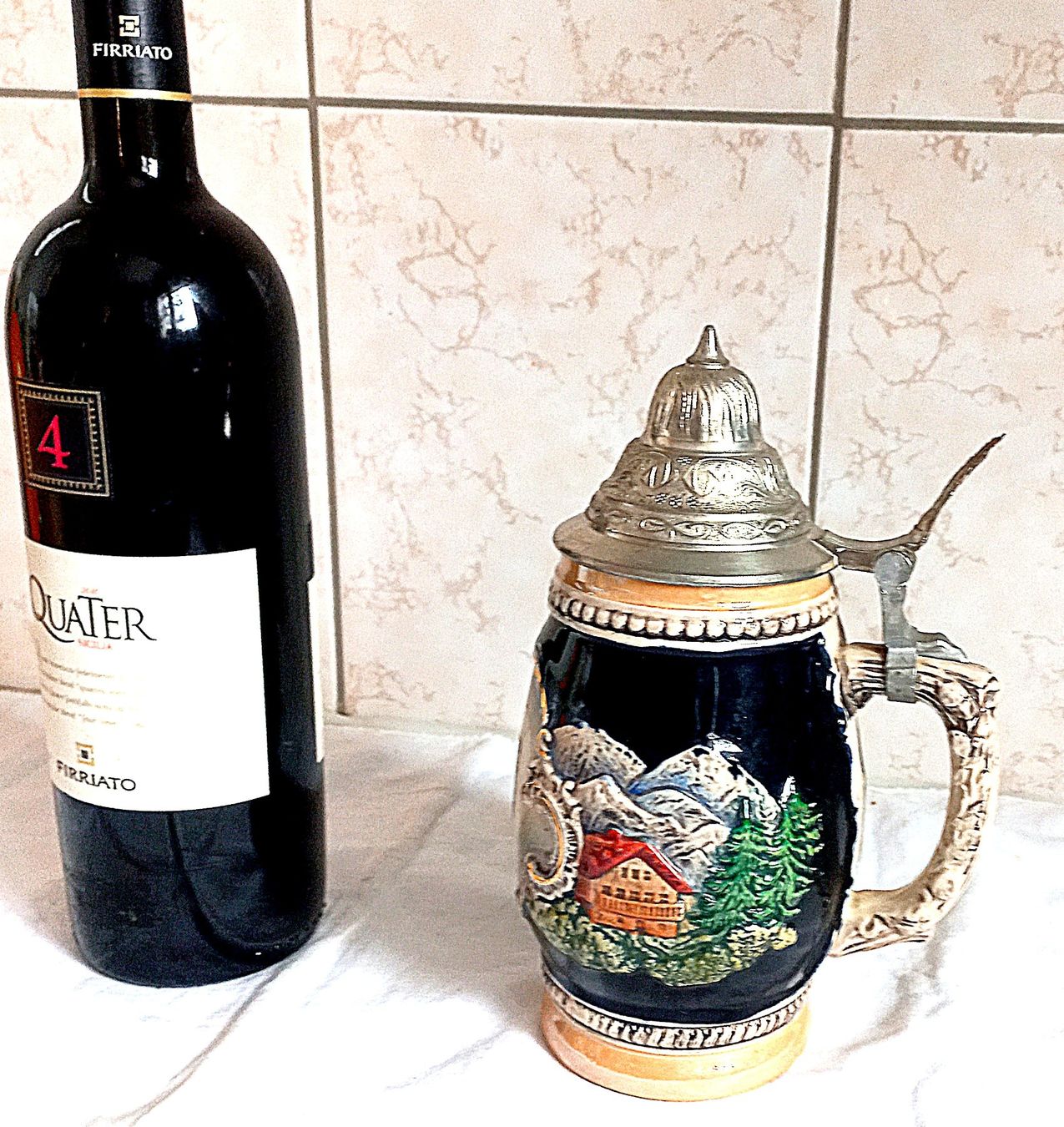 Bicchieri: Bierkrug mit Zinn-Deckel – Usato da Baar venduto da 2cvbaar 1
