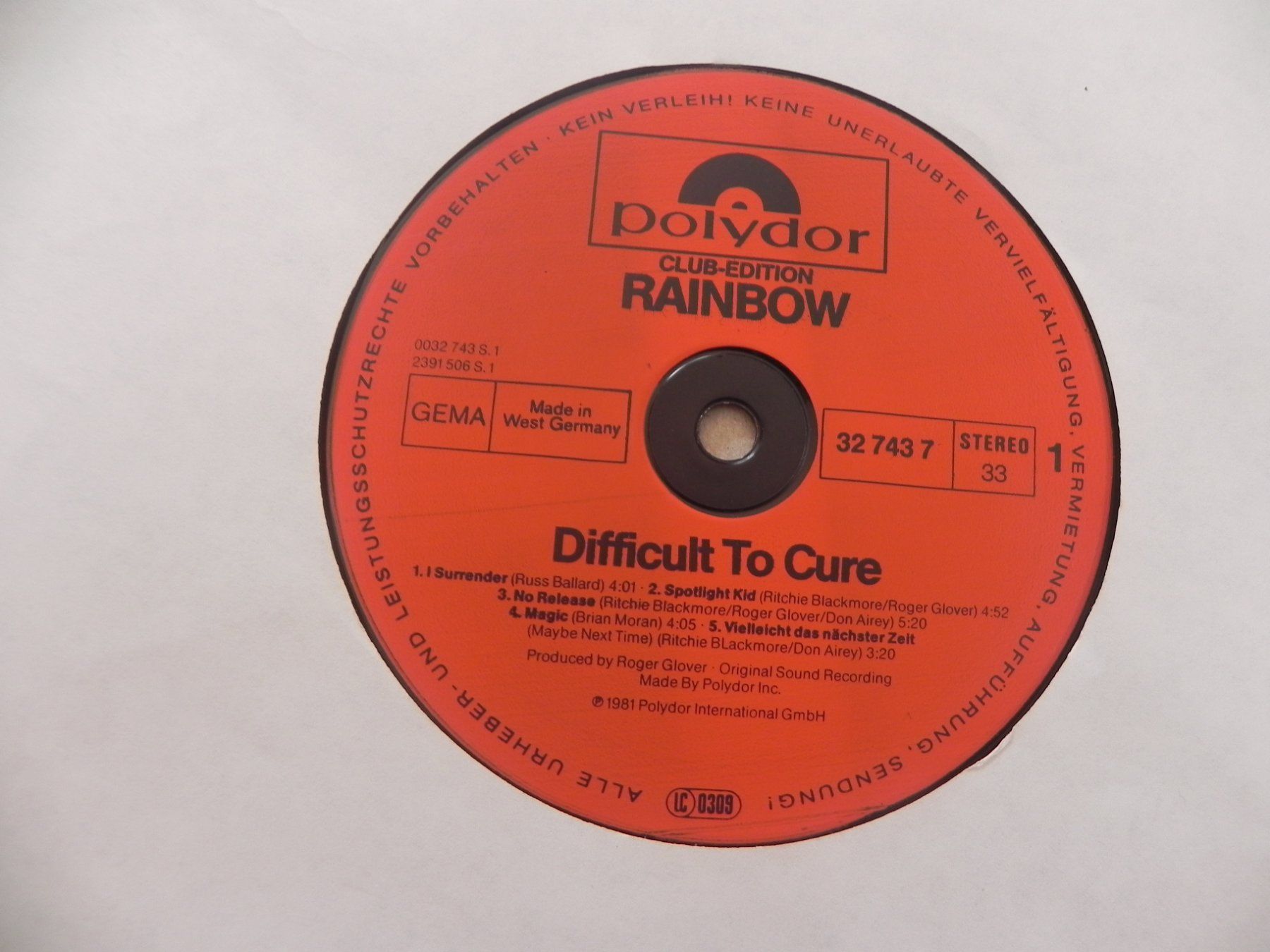Dischi in vinile: LP brit. Hardrock Band Rainbow 1981 Difficult...Club-Edition – Usato da Siebnen venduto da krimsie 4