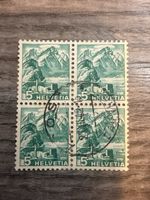 Alte Briefmarke, Schweiz, 5Rp Helvetia, Viererblock!