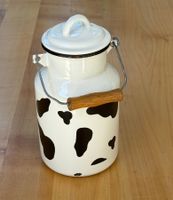 Milchkanne Emaille Milchkesseli Kuh Design Deko Vintage