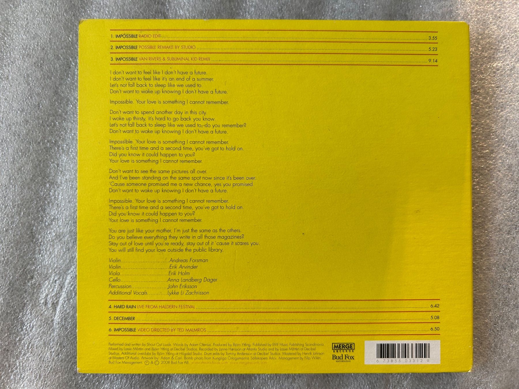 CD: Shout Out Louds - Impossible - CD Album – Usato da La Chaux-de-Fonds venduto da jacq_LaTsch0 2
