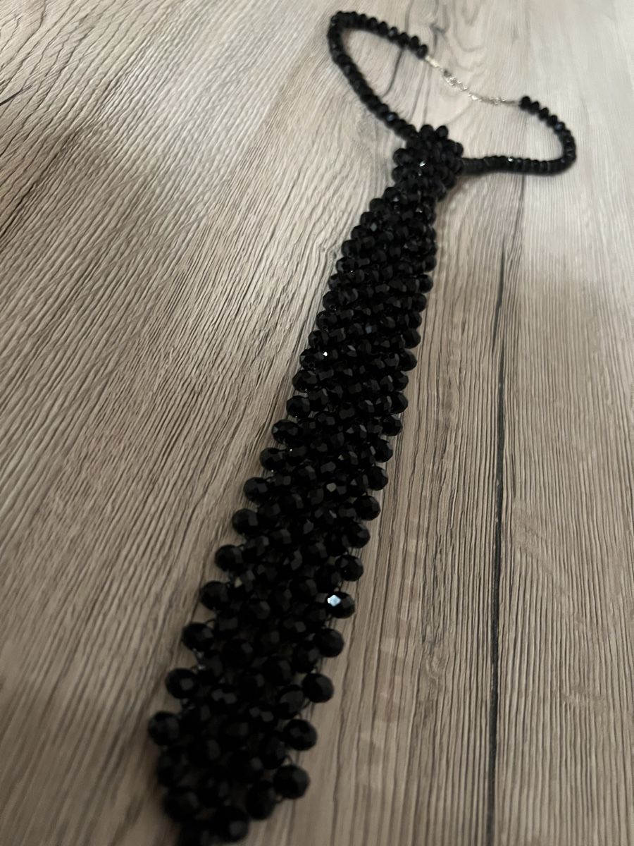 Catenine: Schwarze handgefertigte Perlenkette / Halskette – Nuovo (secondo la descrizione) da St. Gallen venduto da mil_8znw