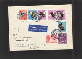 Flugpost Zürich-Stamford USA , Pro Juventute + Freim., 1951