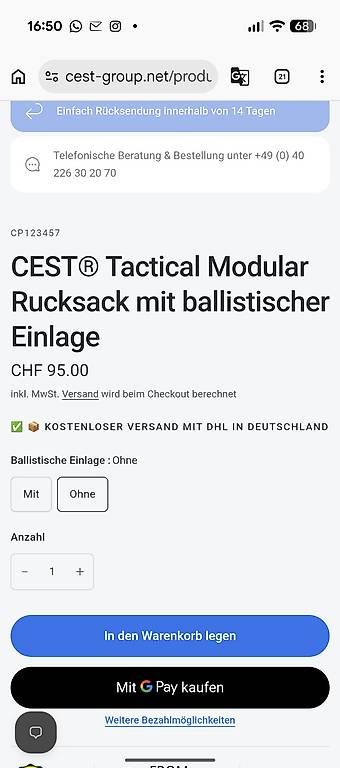 Rucksäcke: C.E.S.T Tactical Rucksack 45L – Neu und originalverpackt aus Windlach von Tangler89 3