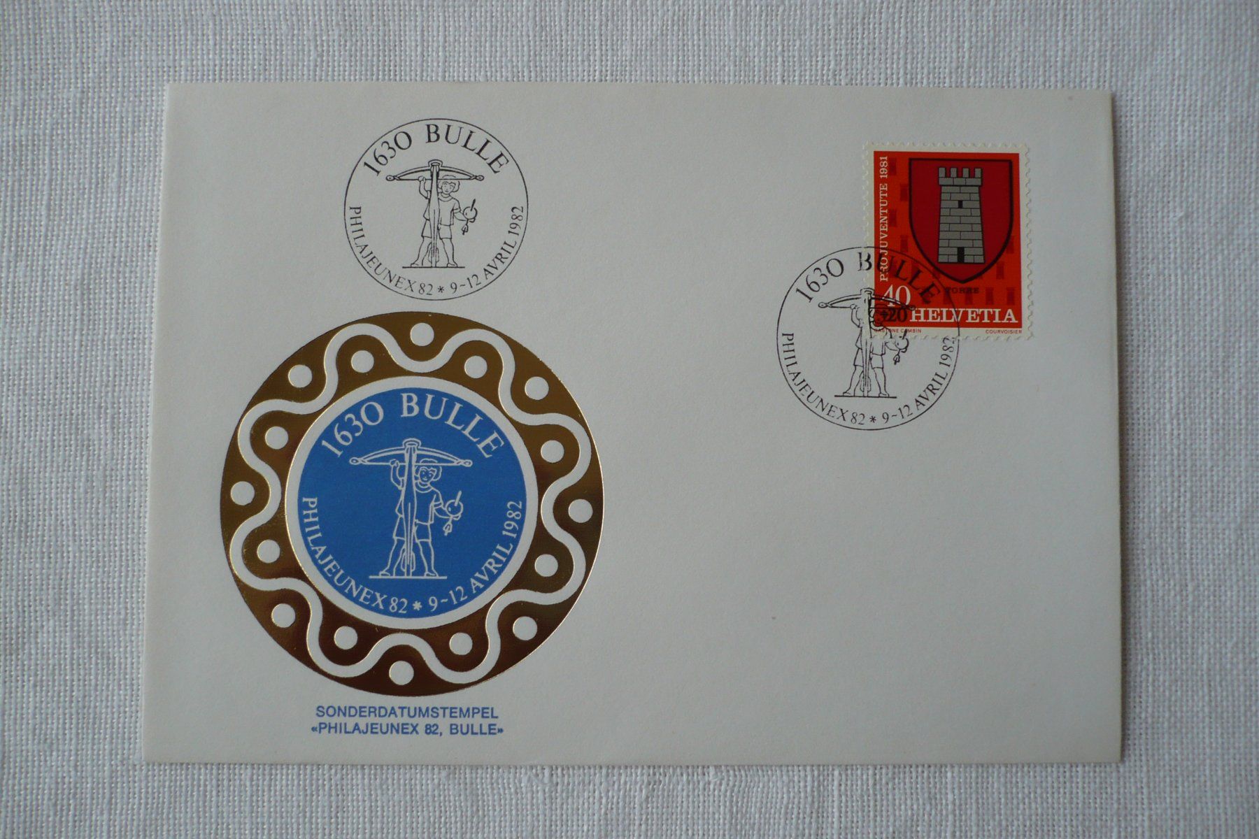 Alle Briefmarken: 1982 PHILAJEUNEX 82, Bulle – Gebraucht aus Zürich von saltandpepper008