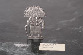 Zinnfigur Person mit Stock