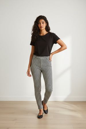 Pantalon moulant noir et blanc - taille M