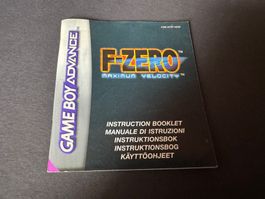 ANLEITUNG FÜR F ZERO MAXIMUM VELOCITY NINTENDO GBA