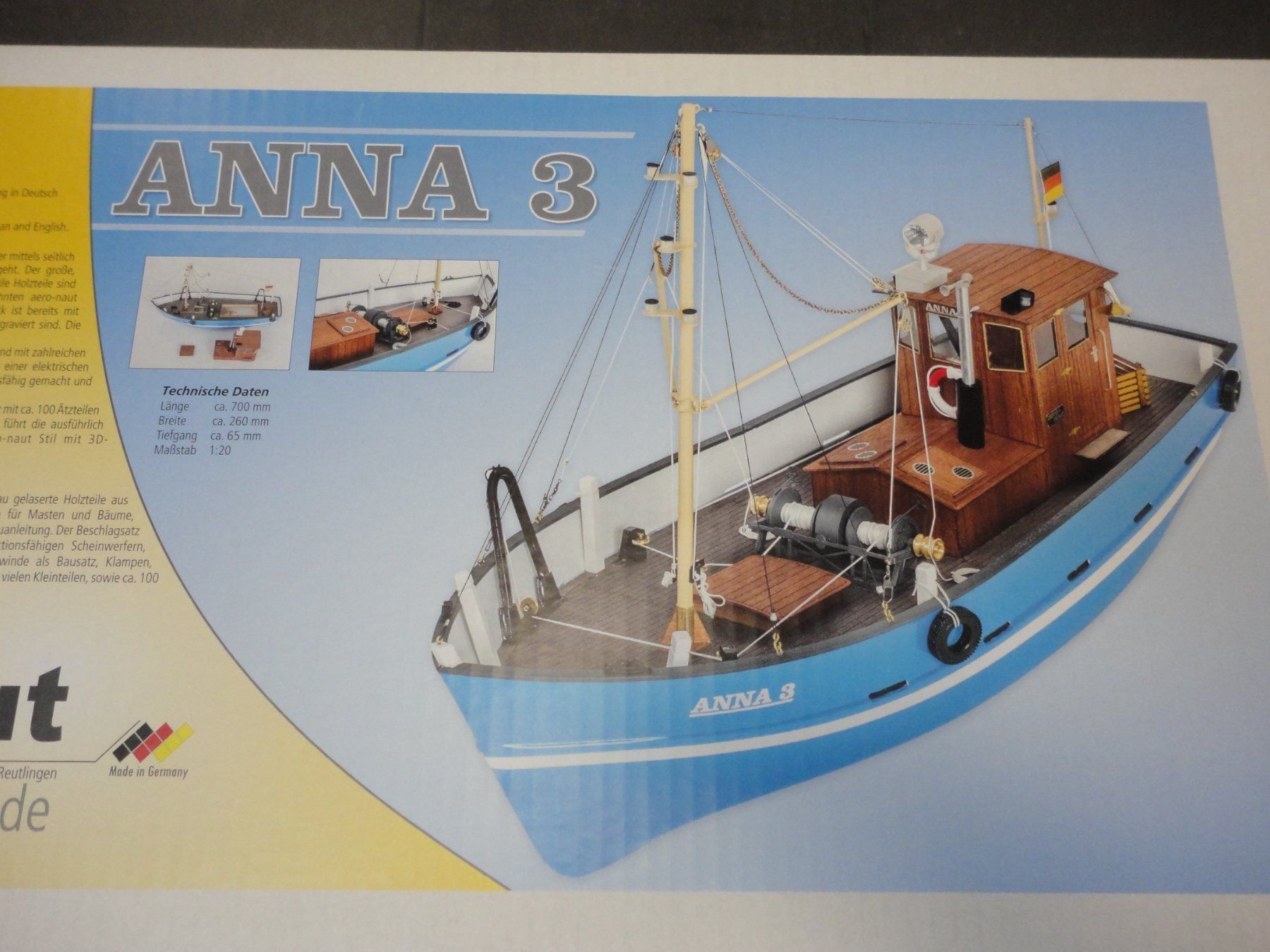 Modellismo RC: Aeronaut Anna 3 Fischkutter Bausatz – Nuovo e nell'imballaggio originale da Horgen venduto da RcModell