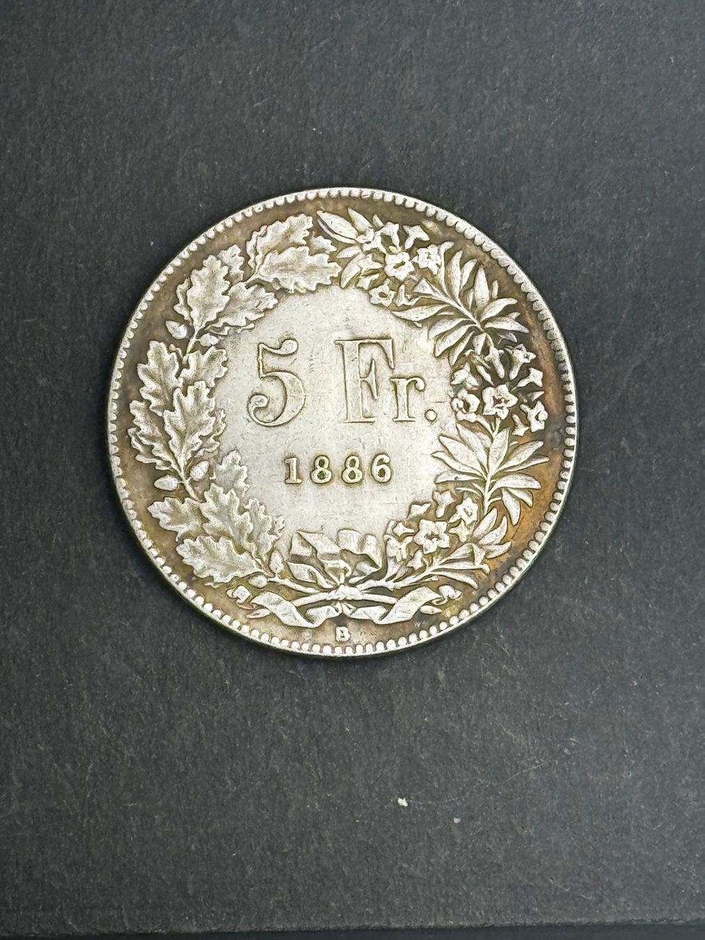 Alle Münzen: 5 Franken 1886 Replica – Gebraucht aus Oberwil (Dägerlen) von Kurkuma 1