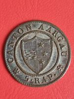 LANTONALMÜNZE AARHAU - 5 RAPPEN JAHR 1829