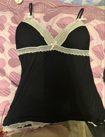 Schwarzes Spitzen-Negligee, neuwertig, Grösse S